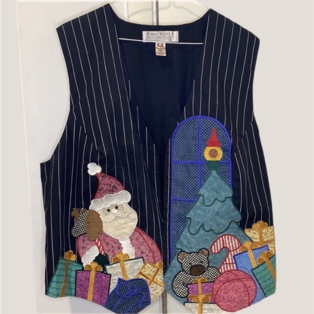 Vintage Christmas Vest by KAREN SCOTT  - Size 1X
